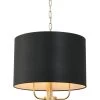 Secret Agent 368P03GOB 3-Light Pendant Light - Painted Gold/Black Leather -Hanging Lighting 368P03GOB