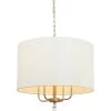 Secret Agent 368P04GOW 4-Light Pendant Light - Painted Gold/White Leather -Hanging Lighting 368P04GOW