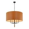 Secret Agent 368P05BLC 5-Light Pendant Light - Black/Camel Leather 1 Secret Agent 368P05BLC 5-Light Pendant Light - Black/Camel Leather -Hanging Lighting 368P05BLC