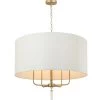 Secret Agent 368P05GOW 5-Light Pendant Light - Painted Gold/White Leather -Hanging Lighting 368P05GOW