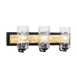Hammer Time 371B03CBFG 3-Light Vanity Light - Carbon/French Gold -Hanging Lighting 371B03CBFG