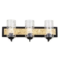 Hammer Time 371B03CBFG 3-Light Vanity Light - Carbon/French Gold -Hanging Lighting 371B03CBFG 3