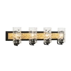 Hammer Time 371B04CBFG 4-Light Vanity Light - Carbon/French Gold -Hanging Lighting 371B04CBFG