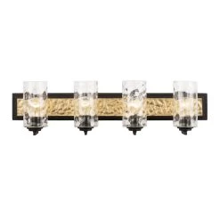 Hammer Time 371B04CBFG 4-Light Vanity Light - Carbon/French Gold