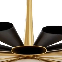 Daphne 372P01LMBFG 1-Light Large Pendant Light - Matte Black/French Gold -Hanging Lighting 372P01LMBFG Detail 2