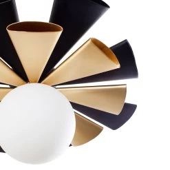 Daphne 372S01LMBFG 1-Light Ceiling Light - Matte Black/French Gold -Hanging Lighting 372S01LMBFG Detail 1