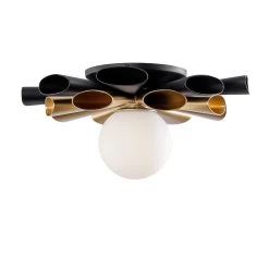Daphne 372S01SMBFG 1-Light Ceiling Light - Matte Black/French Gold -Hanging Lighting 372S01SMBFG 2