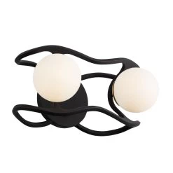 Black Betty 374B02CBFG 2-Light Vanity Light - Carbon/French Gold -Hanging Lighting 374B02CBFG