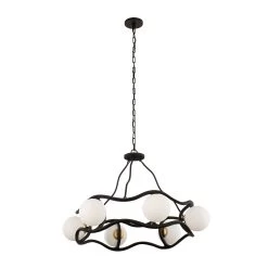Black Betty 374C06CBFG 6-Light Chandelier - Carbon/French Gold -Hanging Lighting 374C06CBFG 2