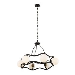 Black Betty 374C06CBFG 6-Light Chandelier - Carbon/French Gold -Hanging Lighting 374C06CBFG 3