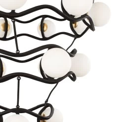 Black Betty 374C18CBFG 18-Light Chandelier - Carbon/French Gold -Hanging Lighting 374C18CBFG Detail 1
