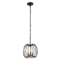 Nico 375M03CBHG 3-Light Mini Pendant Light - Carbon/Havana Gold -Hanging Lighting 375M03CBHG