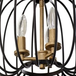 Nico 375M03CBHG 3-Light Mini Pendant Light - Carbon/Havana Gold -Hanging Lighting 375M03CBHG Detail 1