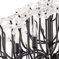 Wildflower 378C08MB 8-Light Chandelier - Matte Black -Hanging Lighting 378C08MB Detail 1