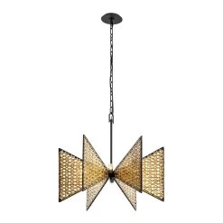 Machina 379C06MBS 6-Light Chandelier - Matte Black/Sulihiya -Hanging Lighting 379C06MBS 6