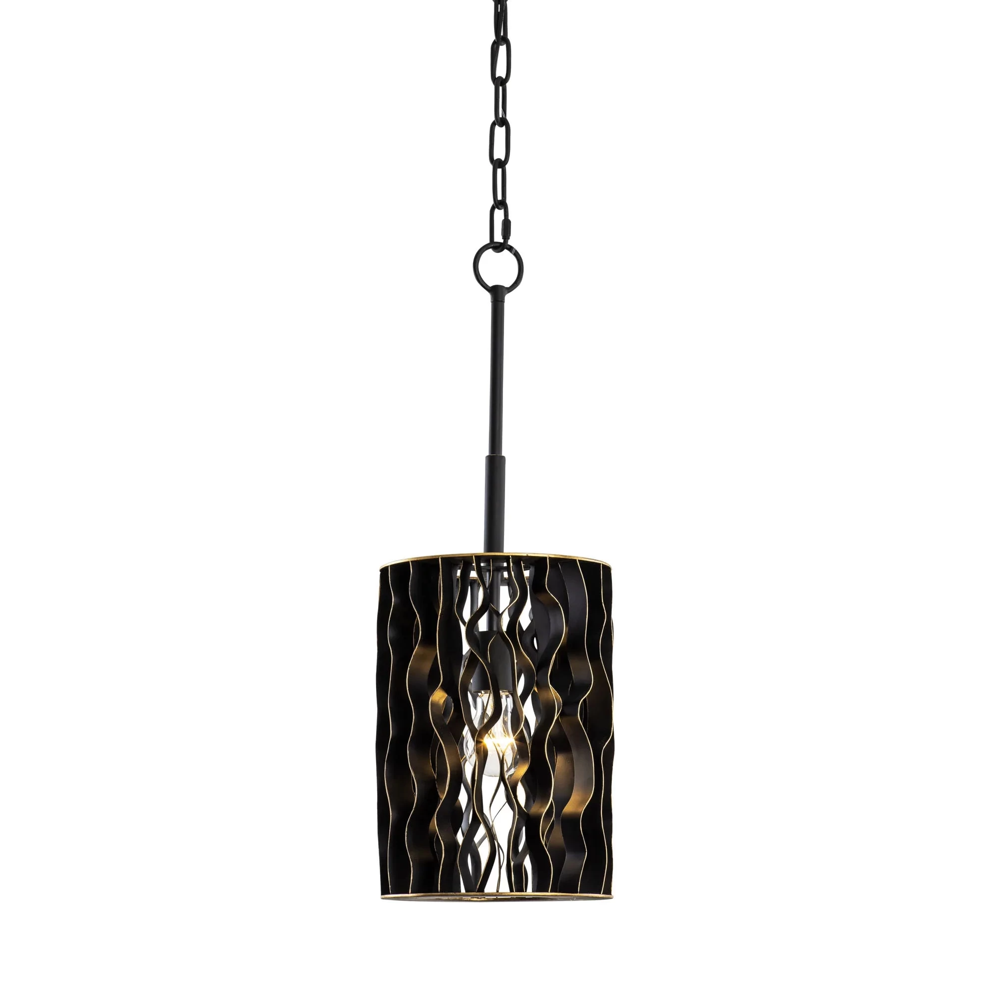 Estela 380M01MBFG 1-Light Mini Pendant Light - Matte Black/French Gold 3 Estela 380M01MBFG 1-Light Mini Pendant Light - Matte Black/French Gold