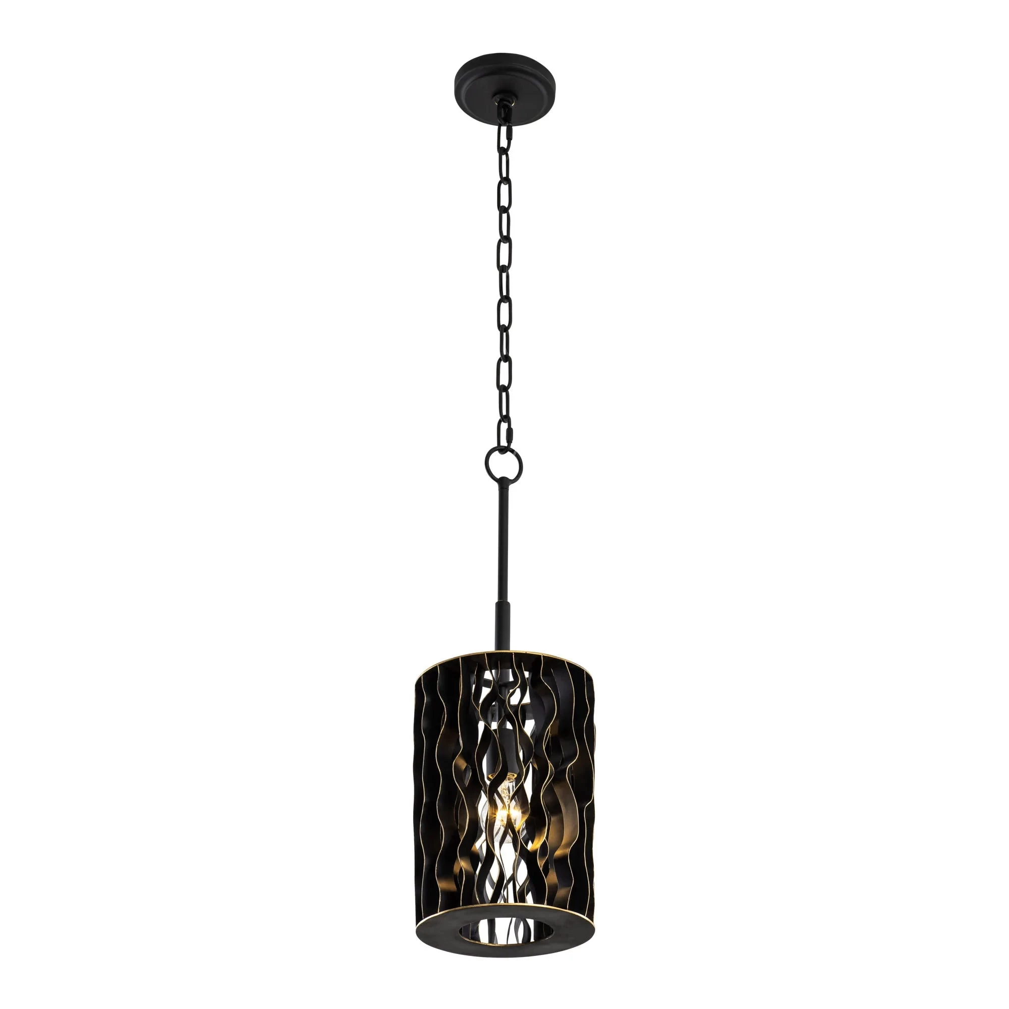 Estela 380M01MBFG 1-Light Mini Pendant Light - Matte Black/French Gold 4 Estela 380M01MBFG 1-Light Mini Pendant Light - Matte Black/French Gold - Image 2