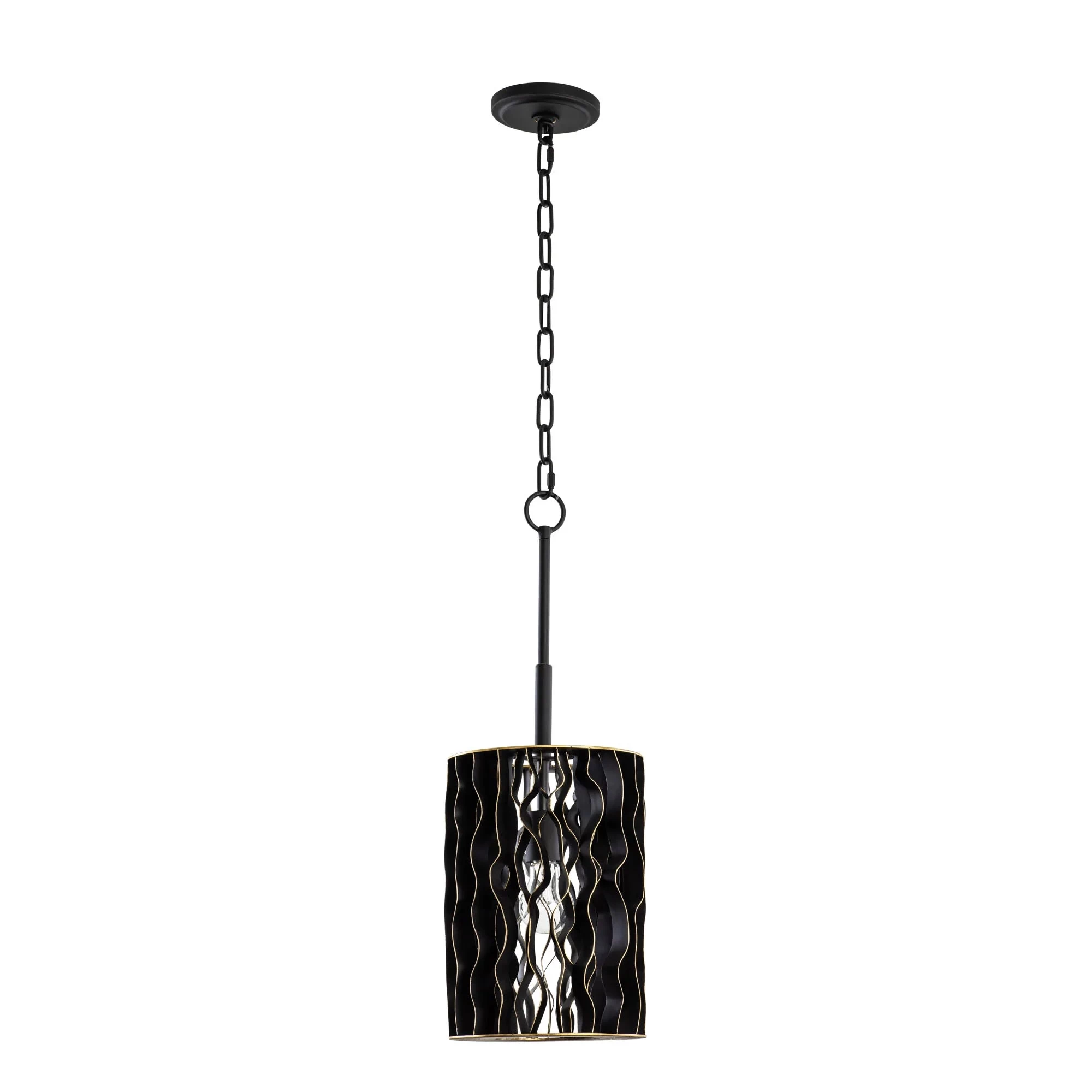 Estela 380M01MBFG 1-Light Mini Pendant Light - Matte Black/French Gold 6 Estela 380M01MBFG 1-Light Mini Pendant Light - Matte Black/French Gold - Image 4