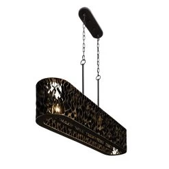 Estela 380N06MBFG 6-Light Kitchen Island Pendant - Matte Black/French Gold -Hanging Lighting 380N06MBFG