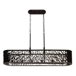Estela 380N06MBFG 6-Light Kitchen Island Pendant - Matte Black/French Gold -Hanging Lighting 380N06MBFG 2