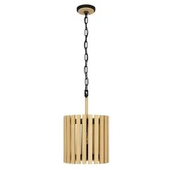 Suratto 387P02MBH 2-Light Pendant Light - Matte Black/Honey Blonde -Hanging Lighting 387P02MBH 4