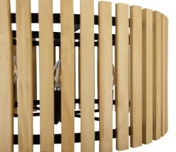 Suratto 387P06MBH 6-Light Pendant Light - Matte Black/Honey Blonde -Hanging Lighting 387P06MBH Detail 1