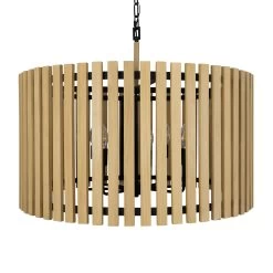 Suratto 387P08MBH 8-Light Pendant Light - Matte Black/Honey Blonde