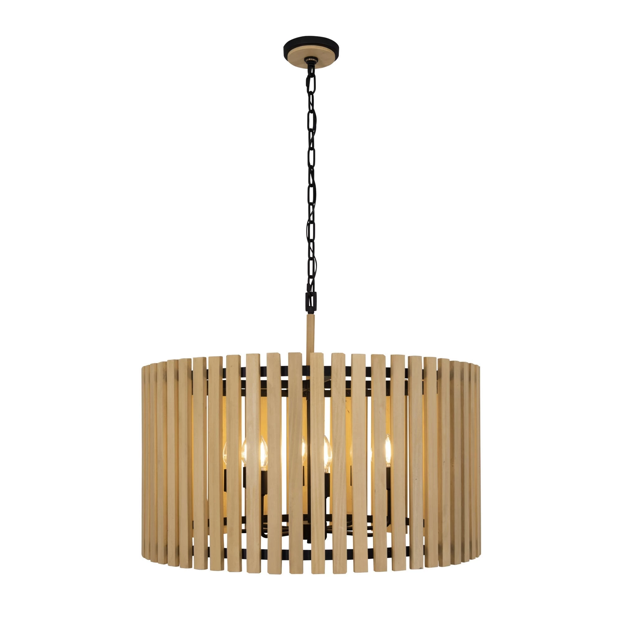 Suratto 387P08MBH 8-Light Pendant Light - Matte Black/Honey Blonde 5 Suratto 387P08MBH 8-Light Pendant Light - Matte Black/Honey Blonde - Image 3