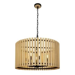 Suratto 387P08MBH 8-Light Pendant Light - Matte Black/Honey Blonde 13 Suratto 387P08MBH 8-Light Pendant Light - Matte Black/Honey Blonde -Hanging Lighting 387P08MBH 2