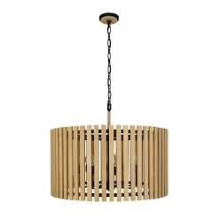 Suratto 387P08MBH 8-Light Pendant Light - Matte Black/Honey Blonde 14 Suratto 387P08MBH 8-Light Pendant Light - Matte Black/Honey Blonde -Hanging Lighting 387P08MBH 4