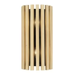 Suratto 387W02MBH 2-Light Wall Sconce - Matte Black/Honey Blonde