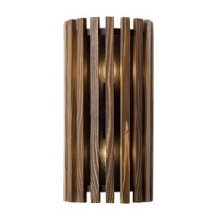 Suratto 387W02MBW 2-Light Wall Sconce - Matte Black/Medium Walnut