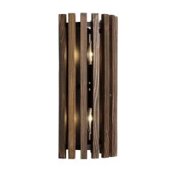 Suratto 387W02MBW 2-Light Wall Sconce - Matte Black/Medium Walnut -Hanging Lighting 387W02MBW 2