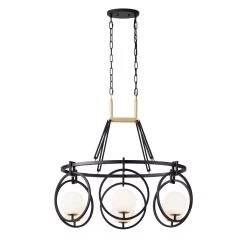 Stopwatch 388N06MBFG 6-Light Kitchen Island Pendant - Matte Black/French Gold -Hanging Lighting 388N06MBFG 1