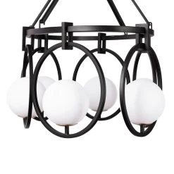 Stopwatch 388N06MBFG 6-Light Kitchen Island Pendant - Matte Black/French Gold -Hanging Lighting 388N06MBFG Detail 2