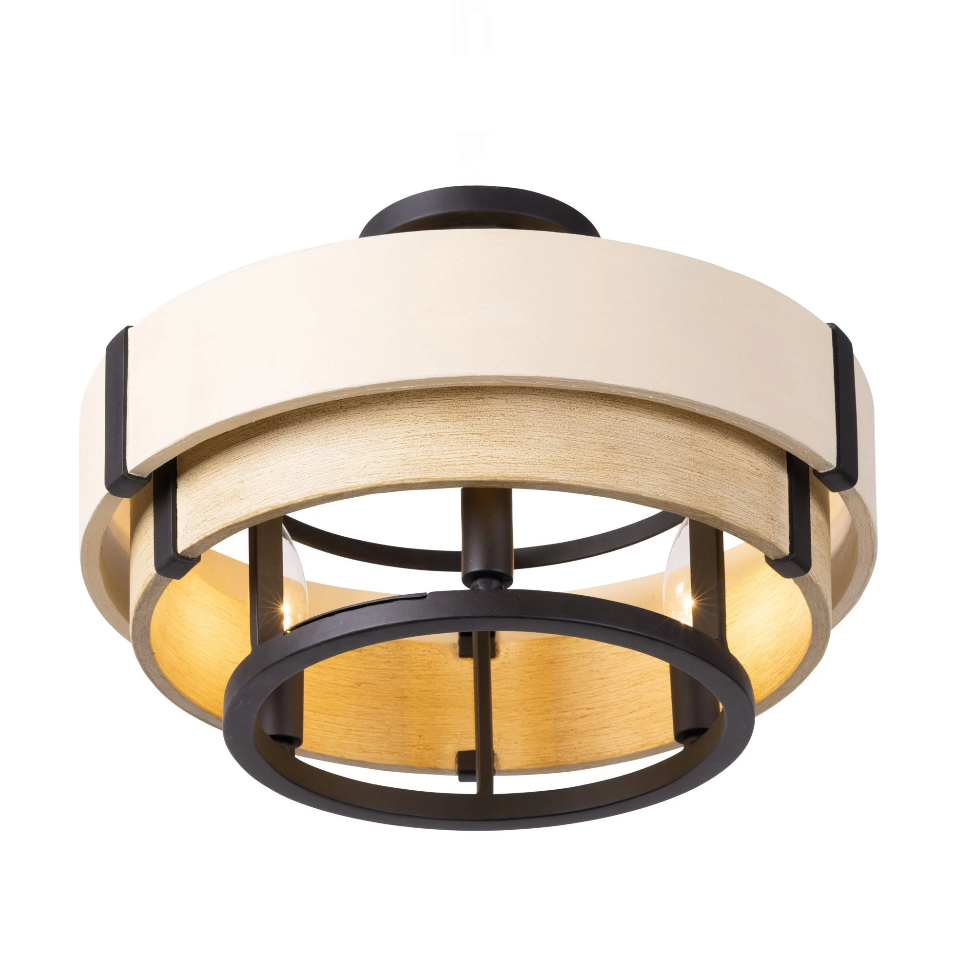 Blonde Moment 389S03MBHN 3-Light Ceiling Light - Matte Black/Honey/Medium Oak 4 Blonde Moment 389S03MBHN 3-Light Ceiling Light - Matte Black/Honey/Medium Oak - Image 2