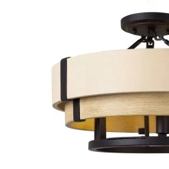 Blonde Moment 389S03MBHN 3-Light Ceiling Light - Matte Black/Honey/Medium Oak 10 Blonde Moment 389S03MBHN 3-Light Ceiling Light - Matte Black/Honey/Medium Oak -Hanging Lighting 389S03MBHN Detail 1