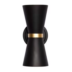 Mad Hatter 390W02MBFG 2-Light Wall Sconce - Matte Black/French Gold -Hanging Lighting 390W02MBFG 1