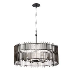 Park Row 393P10MBFG 10-Light Pendant Light - Matte Black/French Gold -Hanging Lighting 393P10MBFG 2