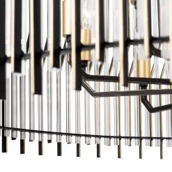 Park Row 393P10MBFG 10-Light Pendant Light - Matte Black/French Gold -Hanging Lighting 393P10MBFG Detail 4