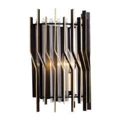 Park Row 393W01MBFG 1-Light Wall Sconce - Matte Black/French Gold -Hanging Lighting 393W01MBFG 3
