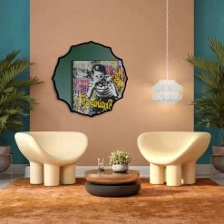 Not Baroque - En 432MI40BL 40-in Mirror - Black -Hanging Lighting 432MI40BL Application Square