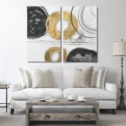 Circle Gets The Square 435WA10 3D Diptych Wall Art -Hanging Lighting 435WA10 Application 2
