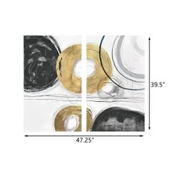 Circle Gets The Square 435WA10 3D Diptych Wall Art -Hanging Lighting 435WA10 Dimension