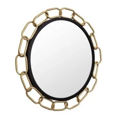 Chains Of Love 444MI30MBTG 30-Inch Round Mirror - Matte Black/Textured Gold -Hanging Lighting 444MI30MBTG 1