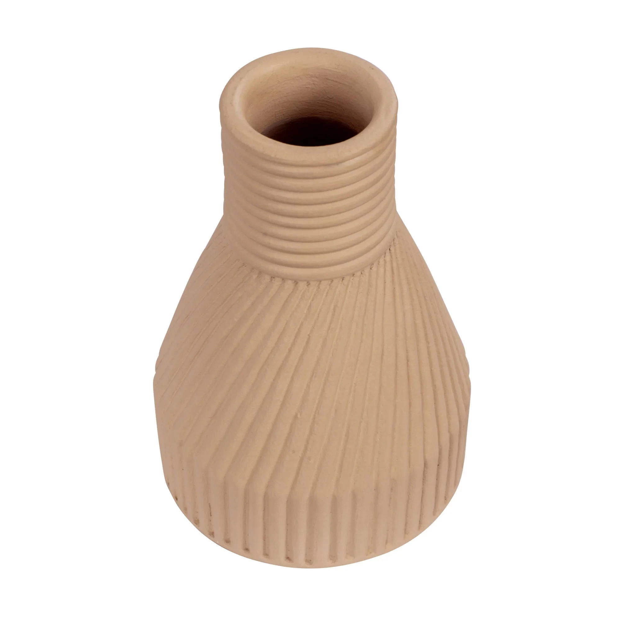 Linnea 445VA03A Ceramic Vase - Wash Brown 3 Linnea 445VA03A Ceramic Vase - Wash Brown