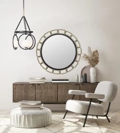 Chains Of Love 444MI30MBTG 30-Inch Round Mirror - Matte Black/Textured Gold -Hanging Lighting 44MI30MBTG application