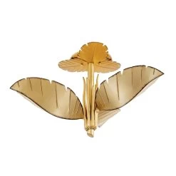 Banana Leaf 901S03GO Leaf 3-Light Ceiling Light - Gold/Dark Edging -Hanging Lighting 901S03GO