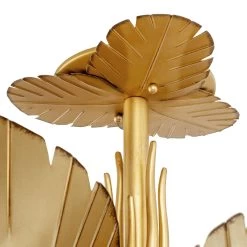 Banana Leaf 901S03GO Leaf 3-Light Ceiling Light - Gold/Dark Edging -Hanging Lighting 901S03GO Detail 1