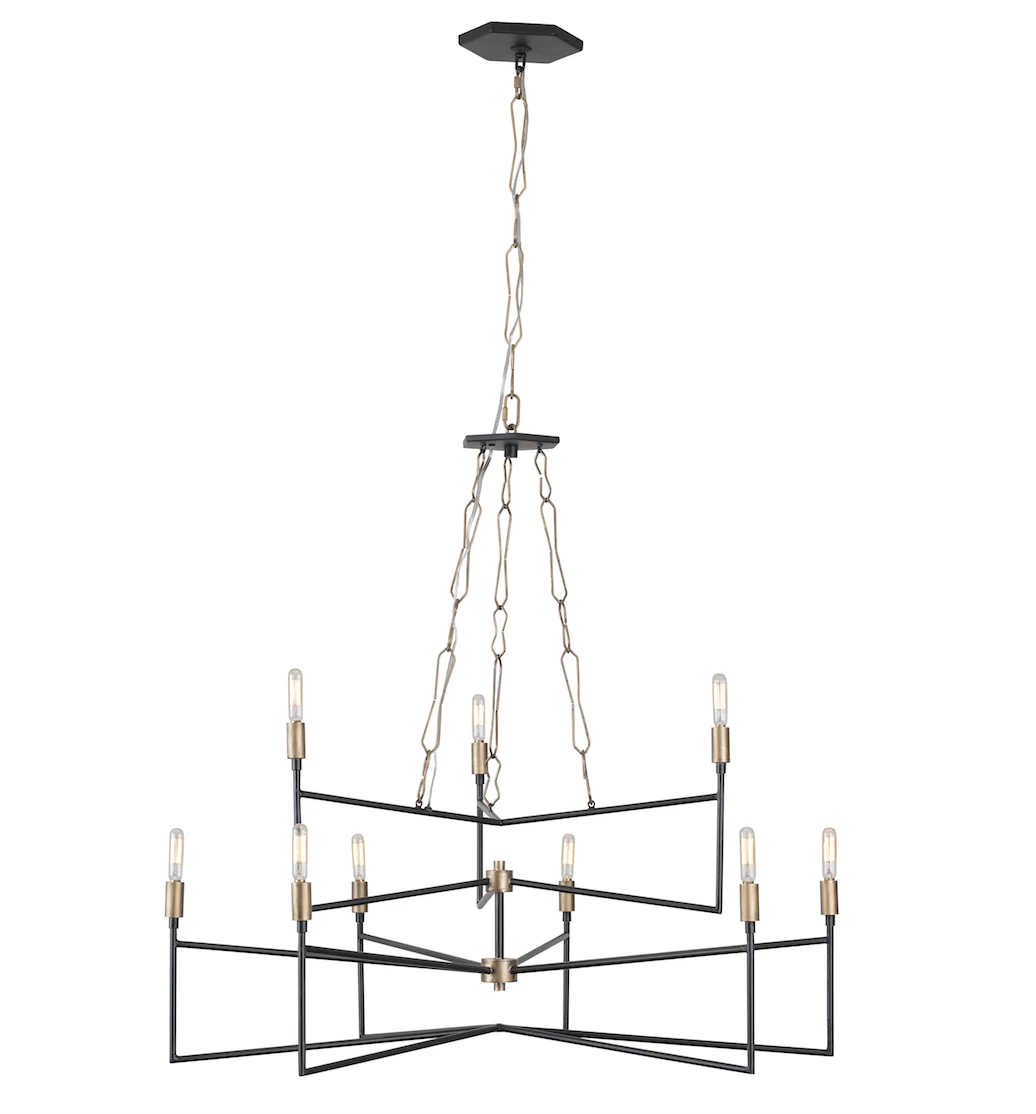 Bodie 314C09HGCB 9-Light Chandelier - Havana Gold/Carbon 4 Bodie 314C09HGCB 9-Light Chandelier - Havana Gold/Carbon - Image 2